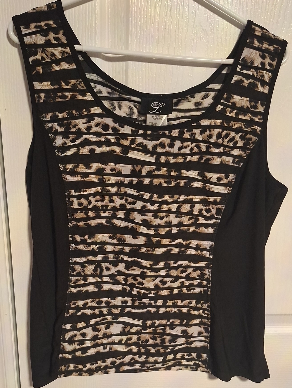 Lush Leopard-Print Black Tank Top